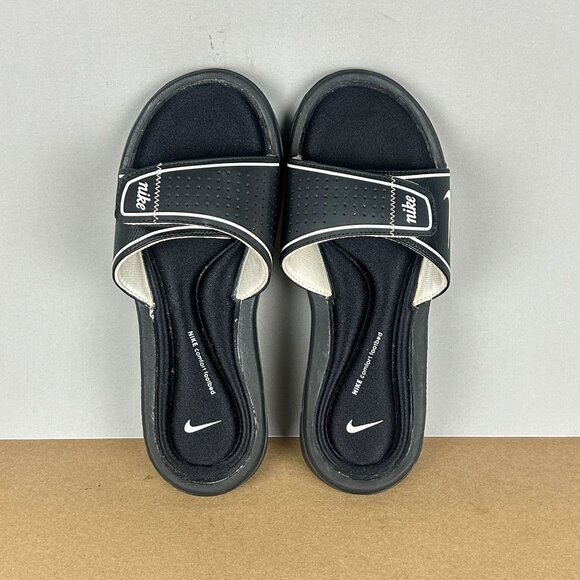 Nike Comfort Footbed Slide Sandals Womens 7 Black White Comfort Sport Padded - Picture 7 of 9
